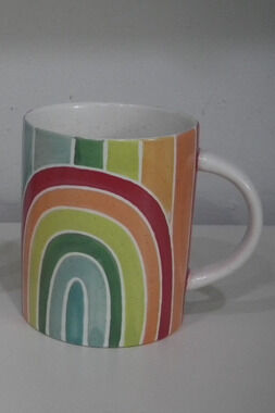 Anthropologie Sunny Day Handpainted Mug Stoneware Large 18 oz Rare
